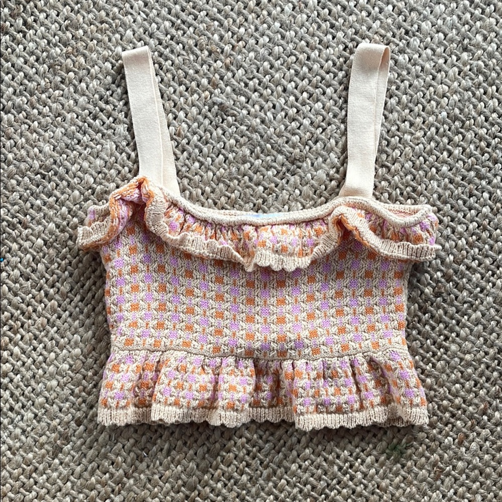 Zara Ruffled Knit Crop Top